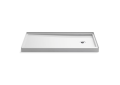 Kohler® 8642-0 Rely® 1-Piece Single Threshold Shower Base, White, Right Drain, 60 in L x 30 in W x 4-11/16 in D