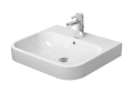 DURAVIT 2318600000 231860 Happy D.2 Furniture Washbasin With Overflow and Faucet Deck, Rectangle Shape, 23-5/8 in L x 19-7/8 in W x 6-3/4 in H, Wall Mounting, Ceramic, White, Import