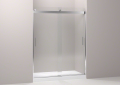 Kohler® 706009-L-SH Levity® Sliding Shower Door, Frameless Frame, Crystal Clear Glass, Bright Silver, 1/4 in THK Glass
