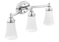 Moen® YB2863CH 3-Globe Bath Light, Eva®, 120 VAC, Polished Chrome, Import