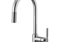 Brizo® 63043LF-PC Litze™ Pull-Down Kitchen Faucet, 1.8 gpm Flow Rate, Polished Chrome, 1 Handles, 1 Faucet Holes, Function: Traditional