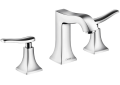Hansgrohe 31073001 Widespread Bathroom Faucet, Metris C, Commercial, 1.2 gpm Flow Rate, 4 in H Spout, 8 in Center, Polished Chrome, 2 Handles, Pop-Up Drain, Import