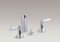 Kohler® 10586-4-CP Bidet Faucet, Bancroft®, 2.2 gpm Flow Rate, 5-1/2 in Center, Polished Chrome, 2 Handles, Pop-Up Drain