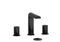 RIOBEL PB08BK PBO8 Parabola Widespread Bathroom Faucet, 1.3 gpm Flow Rate, 4-5/8 in H Spout, 8 to 16 in Center, Black, 2 Handles, Push Button Drain, Import