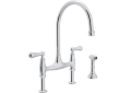 Rohl U.4719LPC-2 Bridge Kitchen Faucet With Sidespray - Polished Chrome