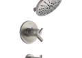 DELTA® T17T459-SSH2O TempAssure® 17T Tub and Shower Faucet Trim, 1.75 gpm Shower, Brilliance® Stainless Steel