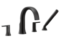 Moen® TS984BL TS984 Doux™ Tub Faucet, 1.75 gpm Flow Rate, 10 in Center, Matte Black, 2 Handles, Function: Traditional, Yes, Domestic