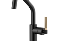 Brizo® 61063LF-BLGL Bar Faucet, Litze™, Matte Black/luxe Gold, 1 Handle, 1.8 gpm