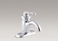 Kohler® 12181-CP Centerset Bathroom Sink Faucet, Fairfax®, 1.2 gpm Flow Rate, 2-1/8 in H Spout, 1 Handles, Pop-Up Drain, 1 Faucet Holes, Polished Chrome, Function: Traditional