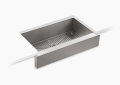 Kohler® 3943-NA Vault™ Kitchen Sink, Rectangular Shape, 32-1/2 in L x 17-3/16 in W Bowl x 9 in D Bowl, 35-1/2 in L x 21-1/4 in W x 9-5/16 in H, Undermount Mounting, Stainless Steel