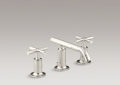 Kohler® 14410-3-SN Purist® Widespread Bathroom Sink Faucet, 1.2 gpm Flow Rate, 2-3/8 in H Spout, 8 to 16 in Center, Vibrant® Polished Nickel, 2 Handles, Pop-Up Drain