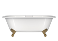 Victoria + Albert CHE-N-SW-OF+FT-CHE-PB Cheshire 68-5/8" X 31-3/8" Freestanding Soaking Bathtub with Overflow Hole - Standard White