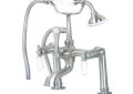 Barclay 4601-PL-PN Clawfoot Tub Filler, 3.7 gpm Flow Rate, 7 in Center, Polished Nickel, 3 Handles, Import