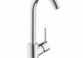 Hansgrohe 04870000 Kitchen Faucet, Talis S, Commercial, 1.5 gpm Flow Rate, 150 deg Swivel Spout, Polished Chrome, 1 Handles