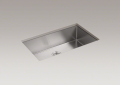 Kohler® 5285-NA Strive™ Kitchen Sink, Rectangular Shape, 30-1/4 in L x 16-9/16 in W Bowl x 9 in D Bowl, 32 in L x 18-5/16 in W x 9-5/16 in H, Undermount Mounting, Stainless Steel