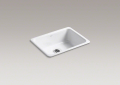 Kohler® 6585-0 Kitchen Sink, White, Rectangular Shape, 21 in L x 16 in W Bowl x 7-1/2 in D Bowl, 24-1/4 in L x 18-3/4 in W x 8-1/4 in H, Top Mounting, Enameled Cast Iron