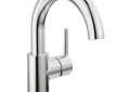 DELTA® 559HA-DST Trinsic® Lavatory Faucet, Commercial, 1.2 gpm Flow Rate, 5-3/4 in H Spout, 1 Handles, Push Pop-Up Drain, 1 Faucet Holes, Polished Chrome, Function: Traditional