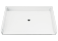 Sterling® 62061100-0 Roll-In Shower Receptor, White, Center Drain, 63-1/2 in L x 40-5/8 in W x 1 in D