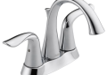 DELTA® 2538-MPU-DST Lahara® Centerset Lavatory Faucet, Polished Chrome, 2 Handles, Metal Pop-Up Drain, 1.2 gpm Flow Rate