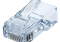 IDEAL® 85-371 8-Postion 8-Contact RJ45 Feed-Thru Modular Plug, Solid/Stranded Conductor, Plastic, 100 Ohm Impedance