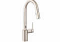 Moen® 7565ESRS Align™ Pull-Down Kitchen Faucet, 1.5 gpm Flow Rate, Spot Resist® Stainless Steel, 1 Handles, 1/3 Faucet Holes, Function: Traditional, Domestic