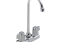 DELTA® 2171LF Bar/Prep Faucet, Classic, Polished Chrome, 2 Handle, 4 in Center, 1.5 gpm