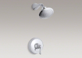 Kohler T16116-4A-CP Rite-Temp(R) Pressure-Balancing Shower Faucet, Traditional Lever Handle