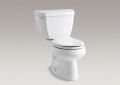 Kohler® 3577-0 2-Piece Toilet, Wellworth® Classic, Round Bowl, 14-1/2 in H Rim, 12 in Rough-In, 1.28 gpf, White