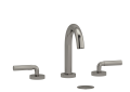 RIOBEL RU08LBN RU08L Riu Widespread Bathroom Faucet, 1.3 gpm Flow Rate, 4-3/8 in H Spout, 8 to 16 in Center, Brushed Nickel, 2 Handles, Push Button Drain, Import