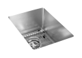 Elkay® ECTRU12179TC Crosstown® Transitional Kitchen Bar Sink Kit, Polished Satin, Rectangle Shape, 12 in L x 17 in W Bowl x 9 in D Bowl, 13-1/2 in L x 18-1/2 in W x 9 in H, Undermount Mounting, 18 ga 304 Stainless Steel