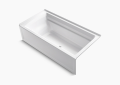 Kohler® 1125-RA-0 Archer® Bathtub With Integral Apron and Integral Flange, Soaking Hydrotherapy, Rectangle Shape, 72 in L x 36 in W, Right Drain, White