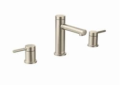 Moen® T6193BN T6193 Align™ Bathroom Faucet, 1.5 gpm Flow Rate, 4-13/16 in H Spout, 8 to 16 in Center, Brushed Nickel, 2 Handles, Pop-Up Drain, Domestic