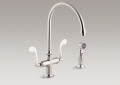Kohler 8763-VS Kitchen Sink Faucet, Wristblade Handles and Sidespray
