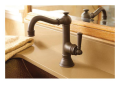Newport Brass® 2473/10 Model 2473 Jacobean Lavatory Faucet, 1.2 gpm Flow Rate, 5-5/8 in H Spout, 1 Handles, Lift and Turn Drain, 1 Faucet Holes, PVD Satin Bronze, Function: Traditional