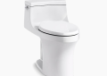 Kohler® 5172-0 Comfort Height® 1-Piece Toilet With Left-Hand Trip Lever, San Souci®, Compact Elongated Bowl, 16-1/2 in H Rim, 12 in Rough-In, 1.28 gpf, White