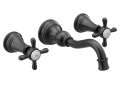 Moen® TS42112BL Bathroom Faucet, Weymouth™, Commercial, 1.2 gpm Flow Rate, 8 to 16 in Center, Matte Black, 2 Handles
