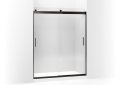 Kohler® 706009-L-ABZ Levity® Sliding Shower Door, Frameless Frame, Clear Tempered Glass, Anodized Dark Bronze, 1/4 in THK Glass, 66-11/16 in H Opening, 56-5/8 to 59-5/8 in W Opening