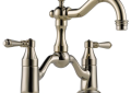 Brizo® 65536LF-PN Tresa® Widespread Bridge Lavatory Faucet, Commercial, 1.5 gpm Flow Rate, 5-1/2 in H Spout, 8 in Center, Polished Nickel, 2 Handles, Pop-Up Drain, Domestic