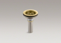 Kohler® 8801-PB Duostrainer® Manual Sink Strainer With Tailpiece, Solid Brass, Vibrant® Polished Brass