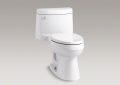 Kohler® 3828-0 Comfort Height® 1-Piece Toilet With Left-Hand Trip Lever, Cimarron®, Elongated Bowl, 16-1/2 in H Rim, 12 in Rough-In, 1.28 gpf, White