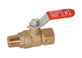 Red and White 5083AB-1/4 Lead Free Brass 1/4 inch Female x 1/4 inch Male Full Port Mini Ball Valve