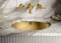 Kohler® 2609-SU-2MB Bachata Contemporary Sink, Oval Shape, 7-3/8 in H x 16-11/16 in W x 19-7/8 in L, Undermount Mount, Stainless Steel, Vibrant Brushed Moderne Brass