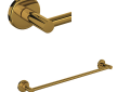 Rohl LO1/24ULB Lombardia Wall Mount 24" Single Towel Bar - Unlacquered Brass