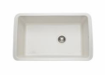 Rohl® 6307-68 Allia Kitchen Sink, Biscuit, Rectangle Shape, 28-1/2 in L x 17-3/8 in W Bowl x 10 in D Bowl, 31-1/8 in L x 19-5/8 in W x 11 in H, Undermount/Drop-In Mounting, Fireclay