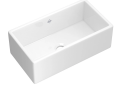 Rohl MS3318WH Classic Shaker Modern Single Bowl Apron Front Fireclay Kitchen Sink - White