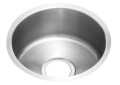 Elkay® ELUH12FB The Mystic® Kitchen Sink, Lustertone, 12 in L x 12 in W Bowl x 6 in D Bowl, 14-3/8 in L x 14-3/8 in W x 6 in H, Undermount Mounting, 18 ga 304 Stainless Steel