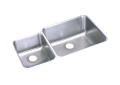 Elkay® ELUH3520L Lustertone™ Classic Offset Kitchen Sink, Rectangle Shape, 11-1/2 in Left, 20 in Right L x 16 in Left, 18 in Right W Bowl x 7-7/8 in Left, 9-7/8 in Right D Bowl, 35-1/4 in L x 20-1/2 in W x 9-7/8 in H, Undermount Mounting