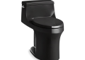 Kohler® 5172-7 Comfort Height® 1-Piece Toilet With Left-Hand Trip Lever, San Souci®, Compact Elongated Bowl, 16-1/2 in H Rim, 12 in Rough-In, 1.28 gpf, Black