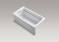 Kohler® 1123-LA-0 Archer® Bathtub With Integral Apron and Integral Flange, Soaking Hydrotherapy, Rectangle Shape, 60 in L x 32 in W, Left Drain, White