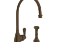 Perrin & Rowe U.4702EB-2 Georgian Era Kitchen Faucet Pulldown Single Trattoria, 16 gpm Flow Rate, Bronze, Import